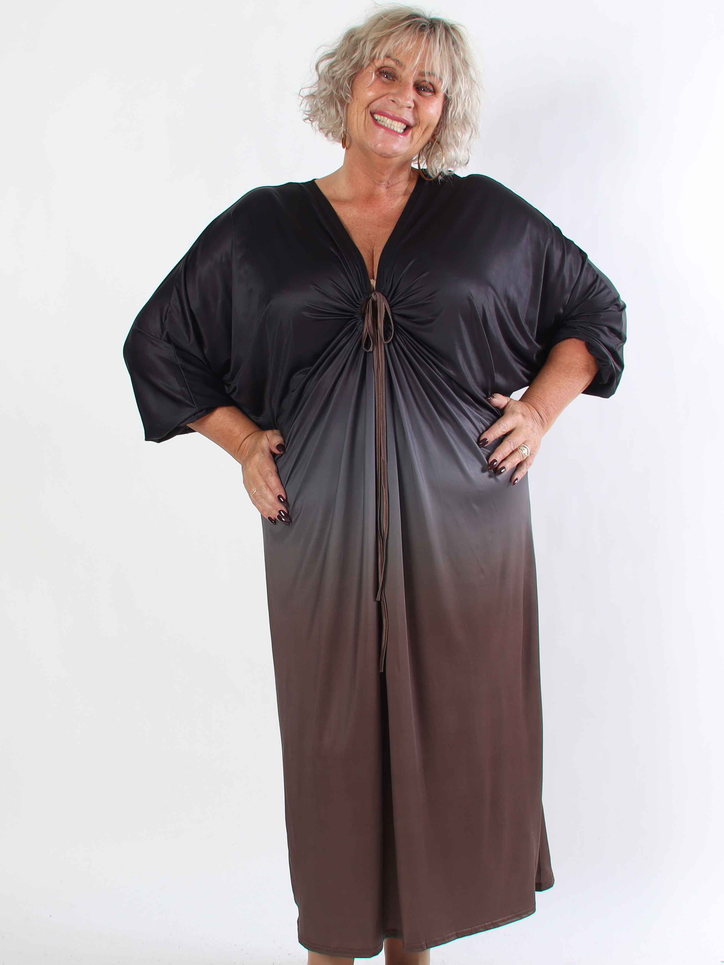 Ismene - Lang plus size tunikakjole i flere farvenuancer